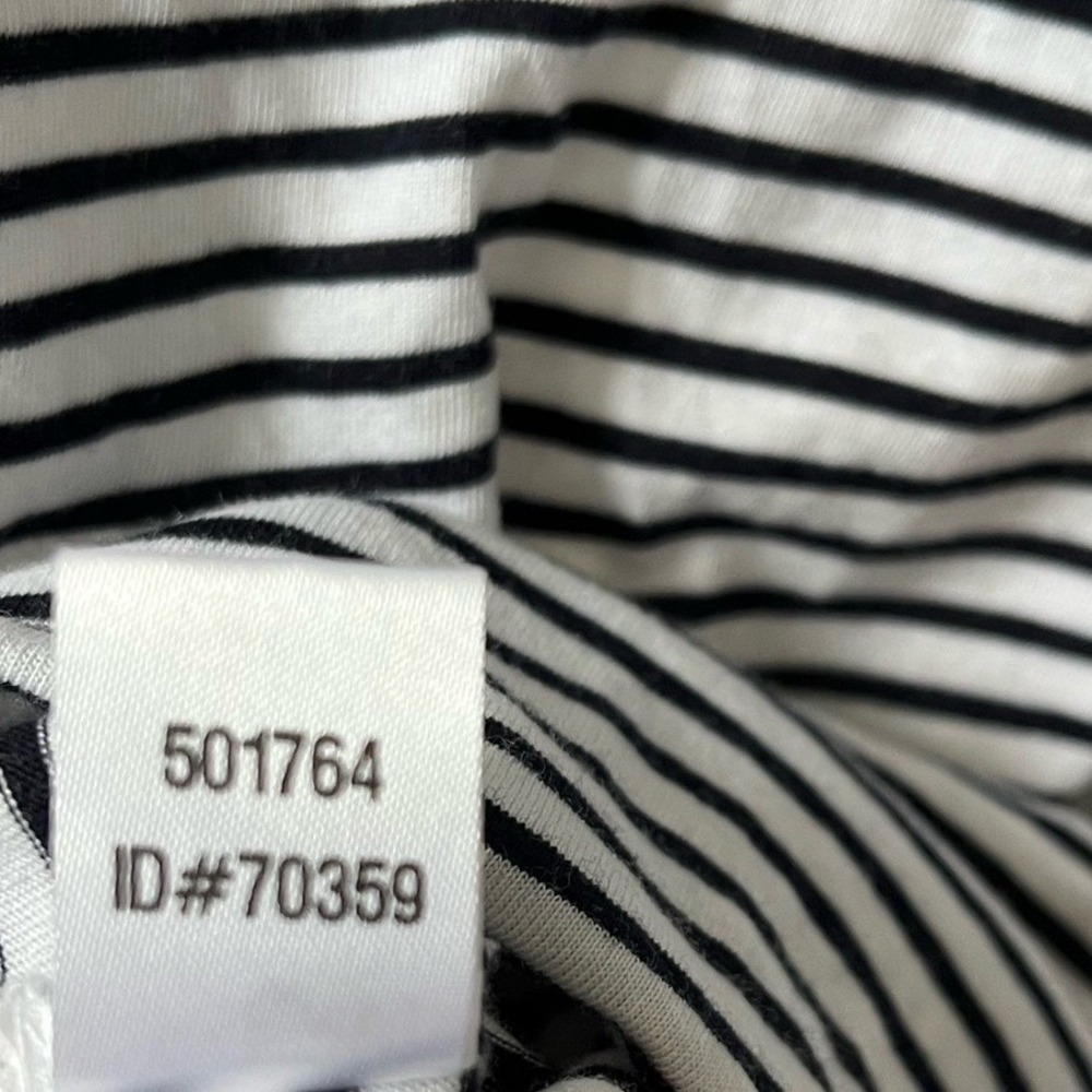LOFT Outlet Striped Button Front Top Womens Small Tie Sleeve Scoop Neck - Picture 5 of 7